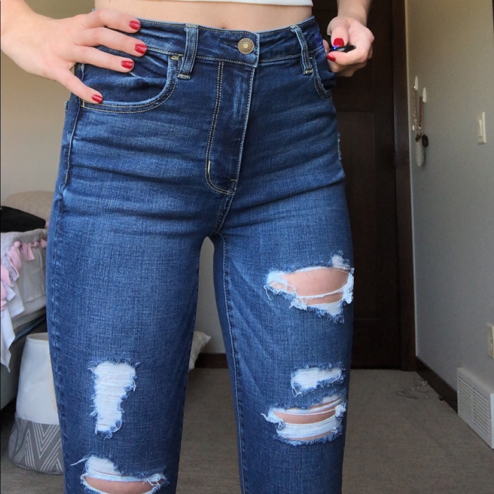 american eagle high-wasted super stretch jeans